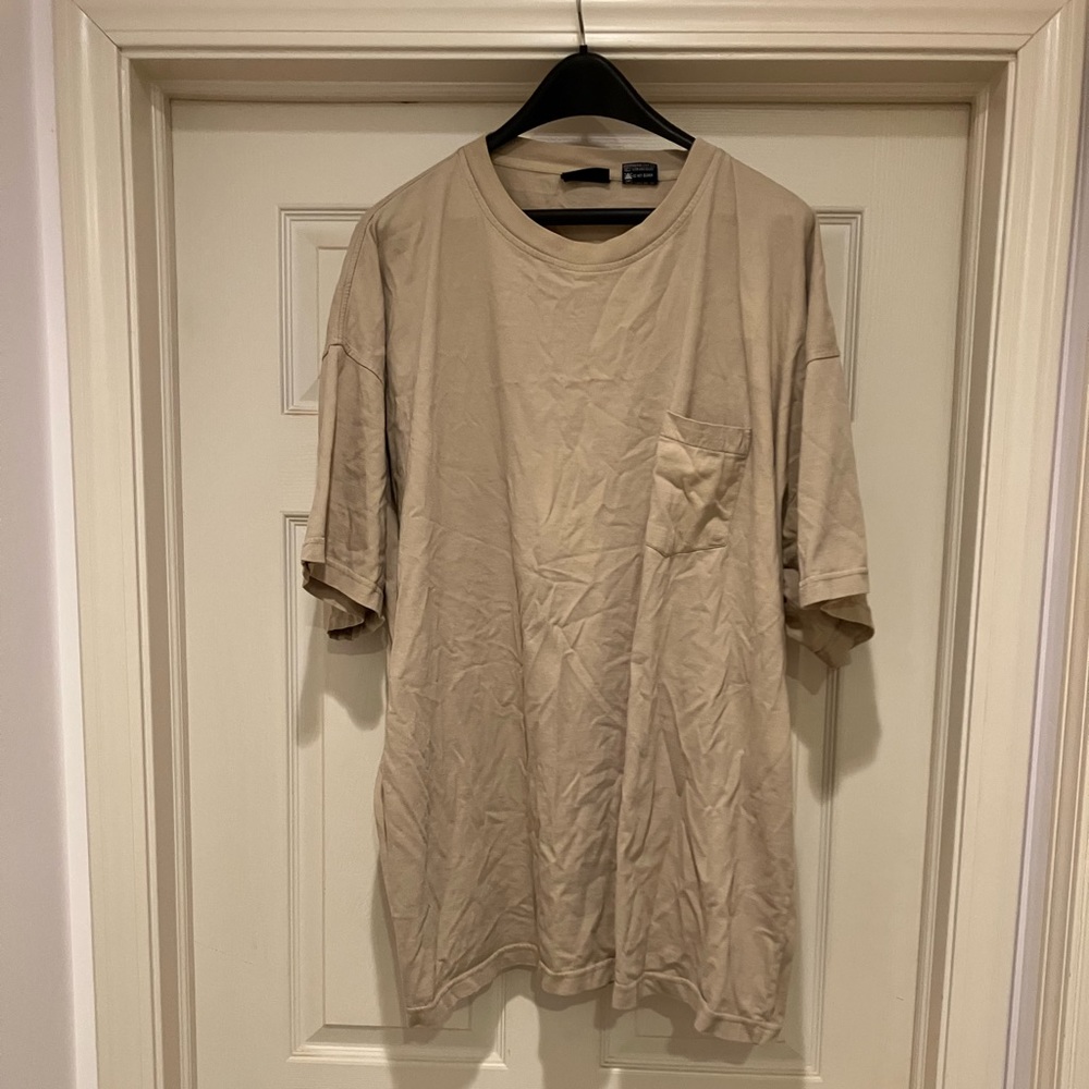 Men’s Short Sleeve T-shirt w/ Pocket by Harbor Bay - Beige/Tan - 3X Big
